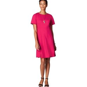 J. Jill x Christian Siriano Pink Dress Crew Neck Small Petite EUC Spring Summer